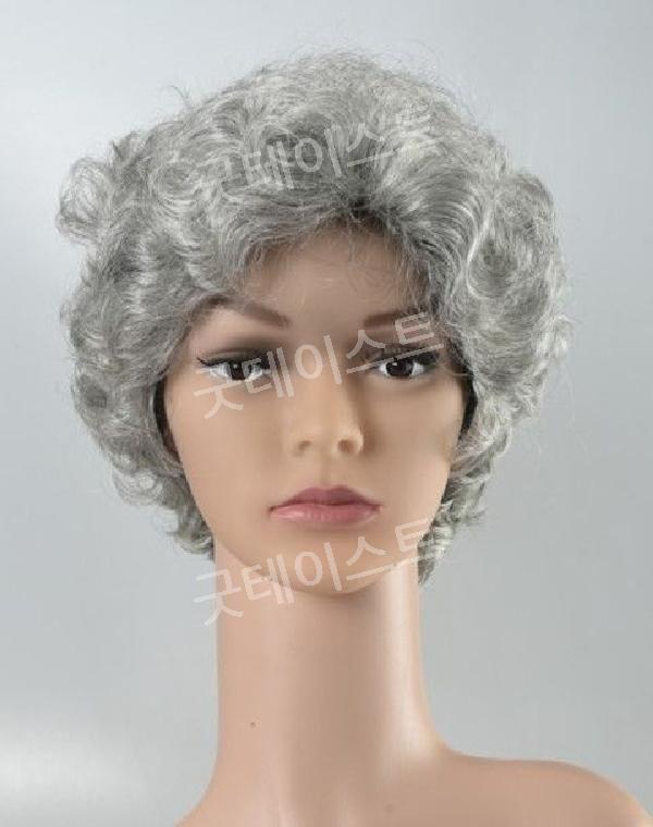 할머니가발 연극 무대 분장용 소품 노인 흰머리 백발 공연 통가발 코스프레 - 상세 이미지 3