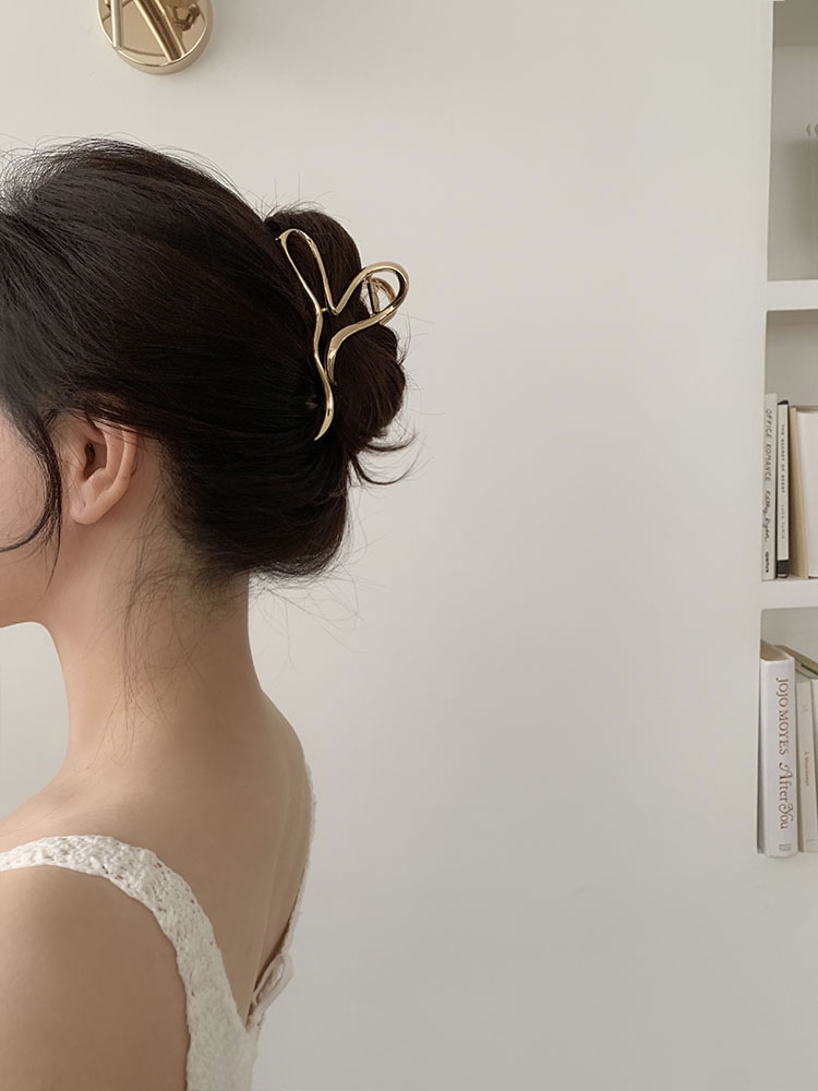 셀프러브 스케치 하트 헤어클로 - 메탈 여름 꼬임 올림머리 반묶음 금속집게핀 - 상세 이미지 3