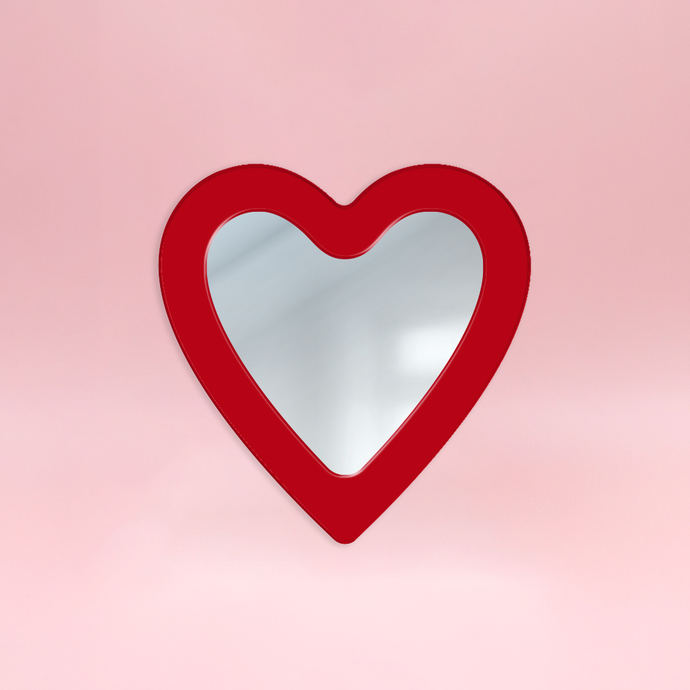 거울 그립 플라톡 스마트톡 아크릴 미러톡 하트 레드 - 상품 이미지