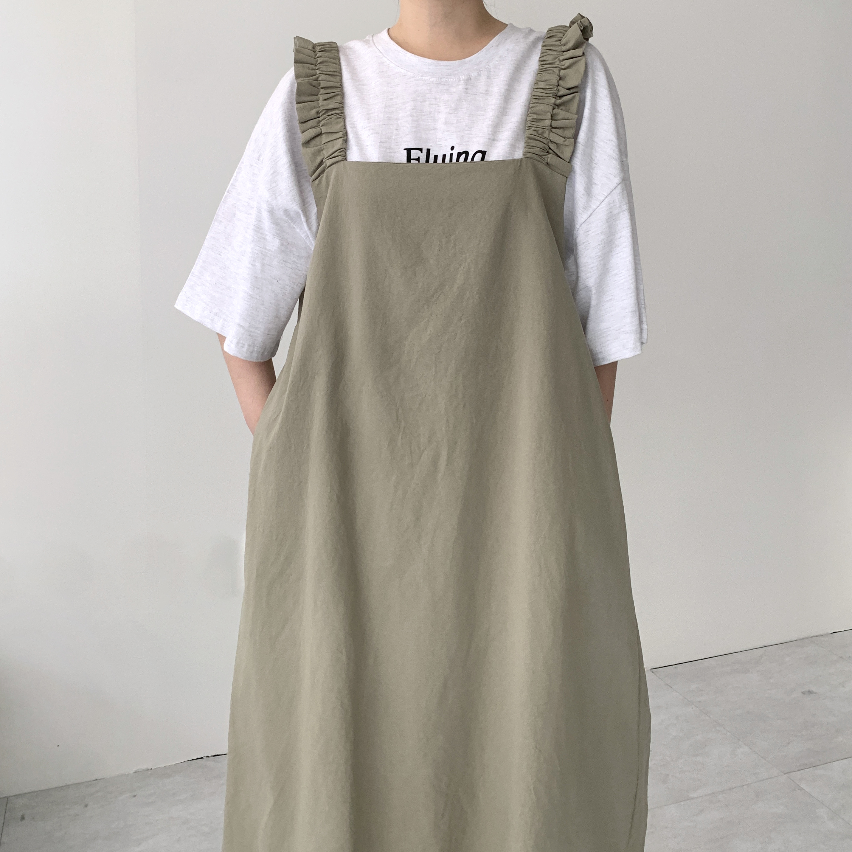 멜빵원피스 레이어드원피스 77사이즈원피스 이미지 6
