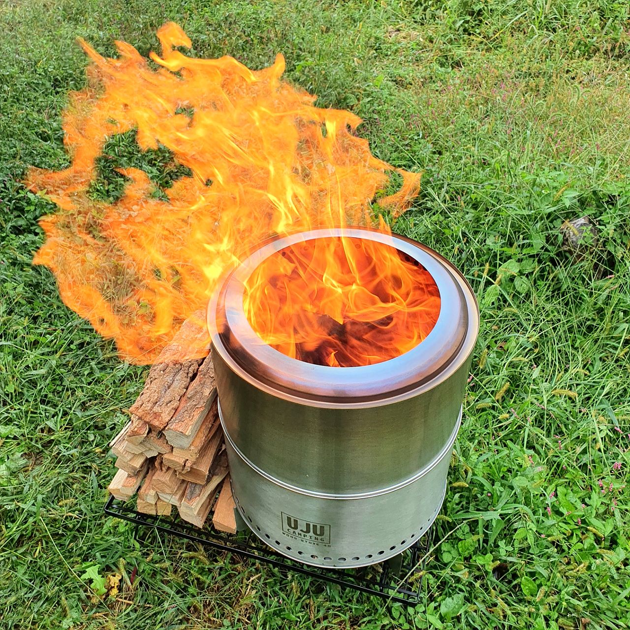우주캠핑 우드스토브 40 이중연소 화로대 대형 불멍 화로