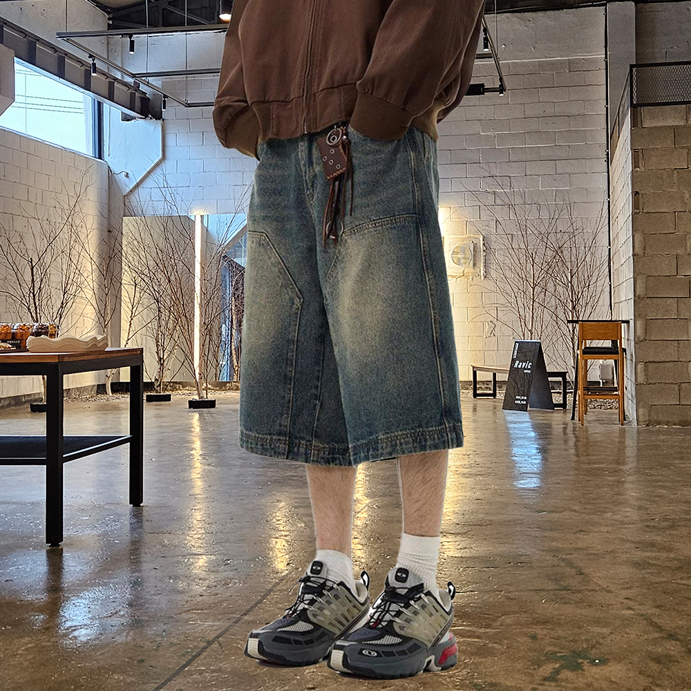 1+1 남자청반바지 남성데님반바지 - 상세 이미지 4