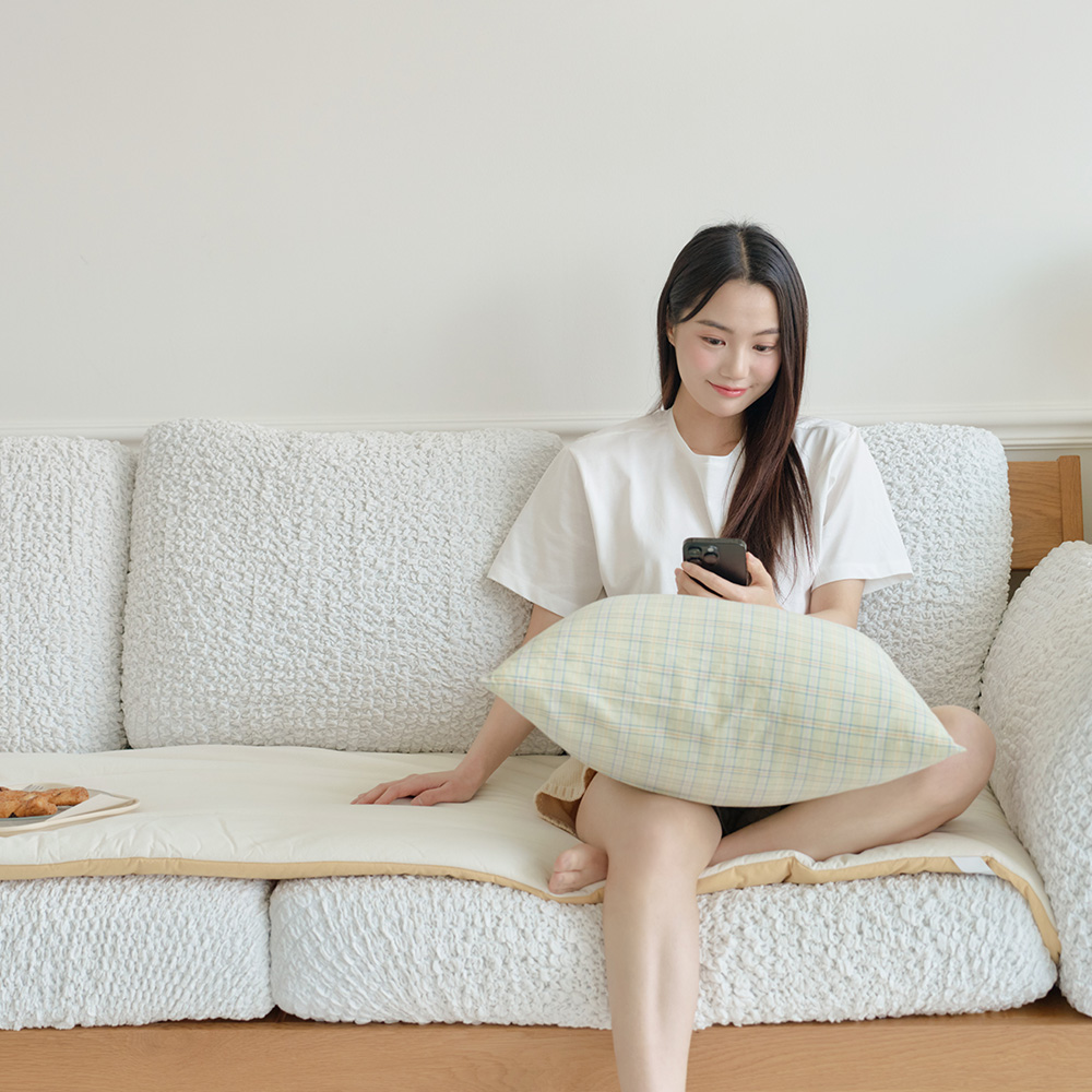 고정스틱이 필요없는 쇼파패드 토퍼형 쇼파커버 베이직 양면 2 3인용