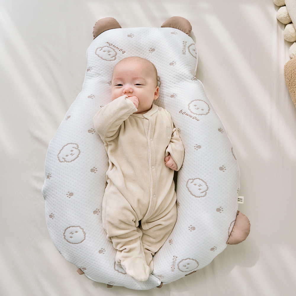 신생아 유아베개 짱구 두상 아기 모로반사방지 태열 방지 에어매쉬 듀라론 마미품 옆잠베개