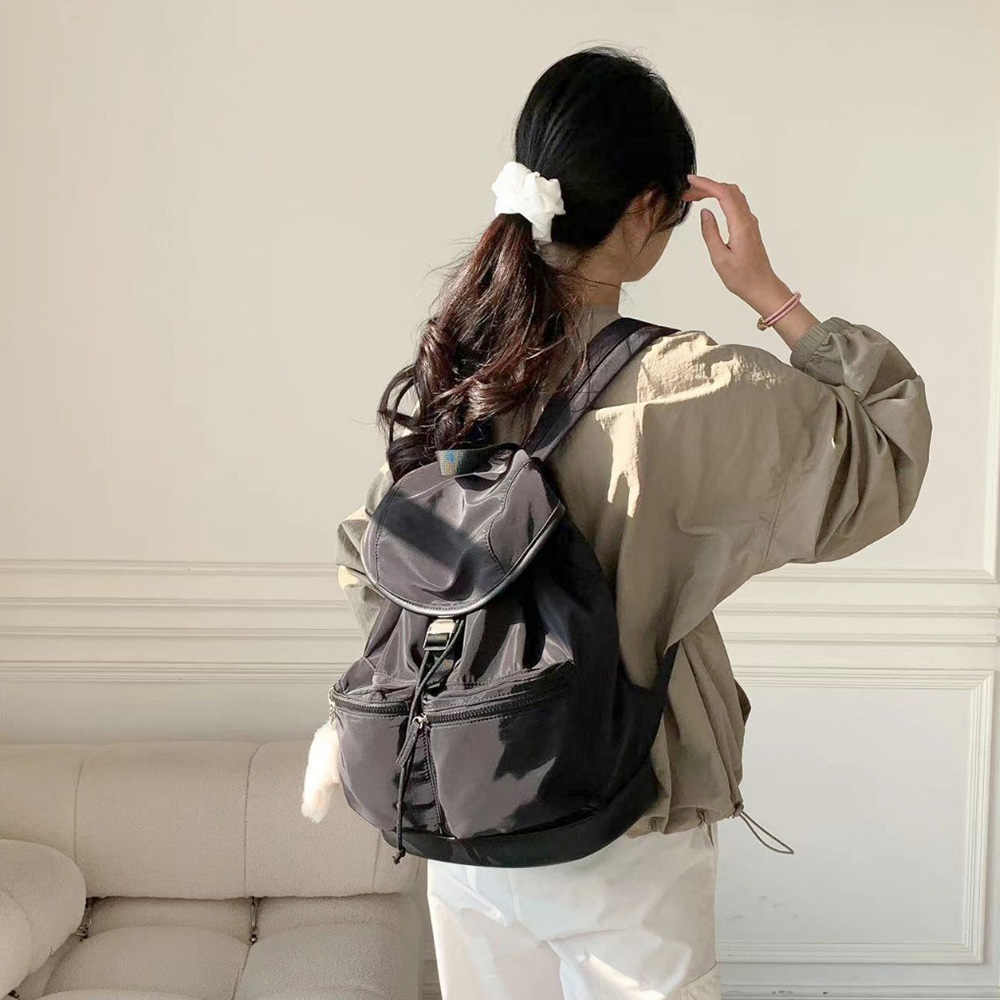 대학생 여대생 덮개 조리 백팩 직장인 여성 엄마 나들이 외출 여행 가벼운 백팩 가방 - 상세 이미지 2