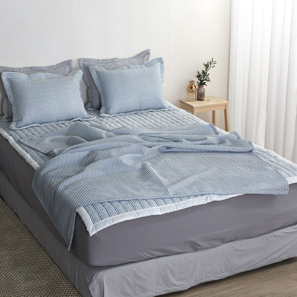 얇은 홑이불 시어서커 미니체크 여름이불 단품