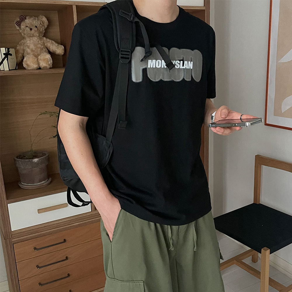 남자오버핏반팔티 비침없는흰티 - 상세 이미지 2