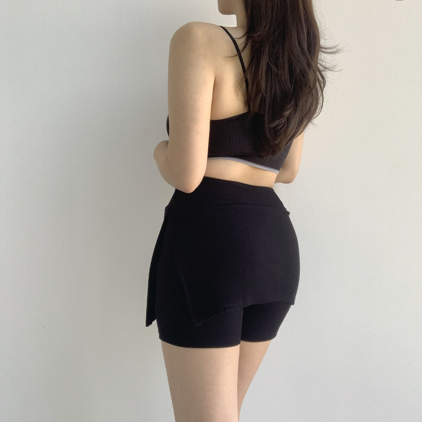 [단독제작]골지 랩치마바지 바이크쇼츠 3부 5부 치마레깅스 치마바지 골지반바지 여름 레이어드치마 운동복 발레 폴 상세 이미지 58