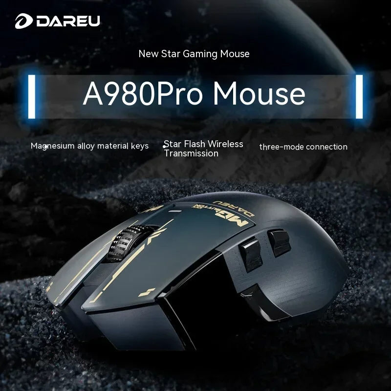 다얼유 마우스 Dareu A980pro 저지연 블루투스 게이밍 마우스 PAW3395 화이트 - 상세 이미지 2