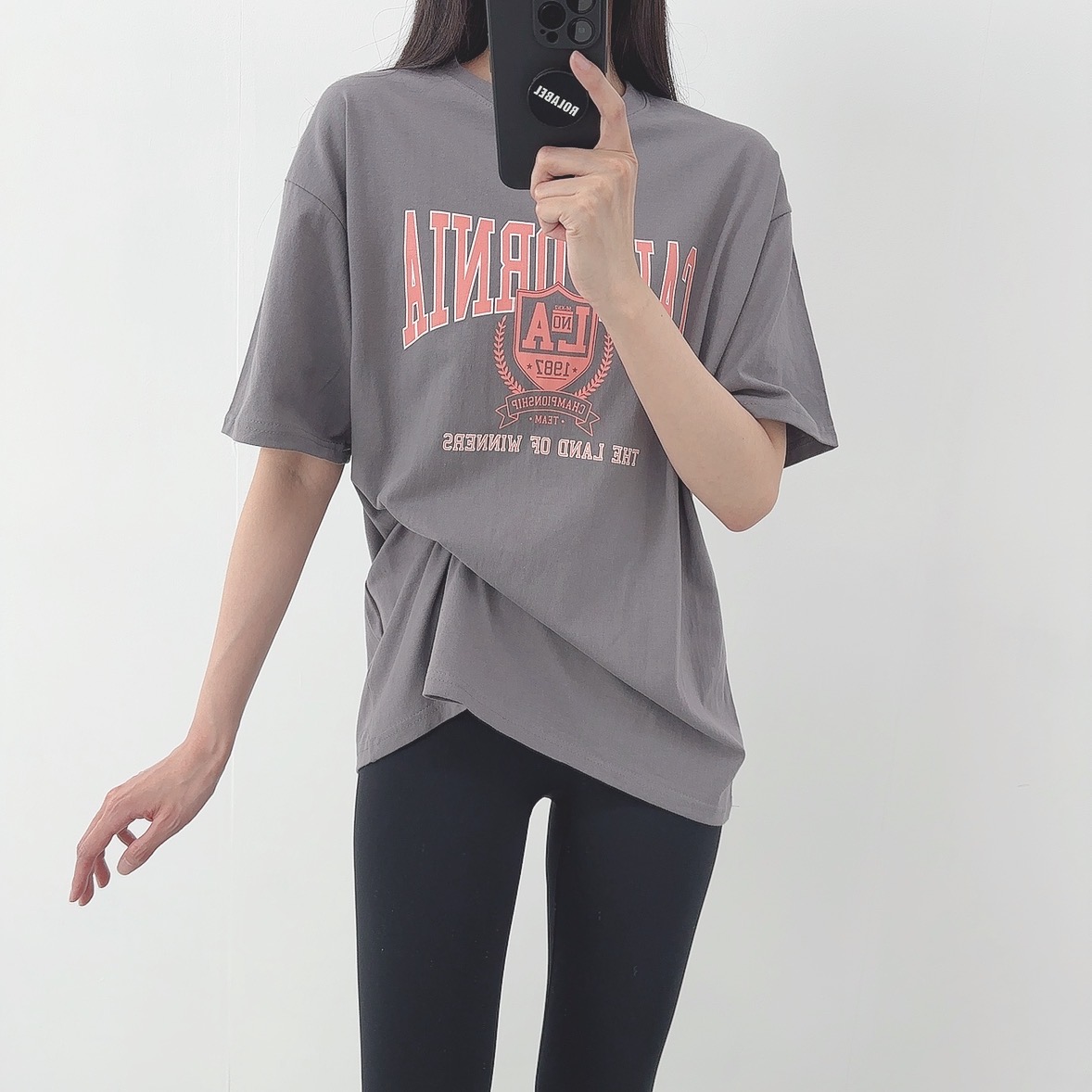 로라벨 드로 필라테스복 여성 요가복 필라테스 요가 상의 옷 커버업 운동복 반팔 빅사이즈 - 상세 이미지 4