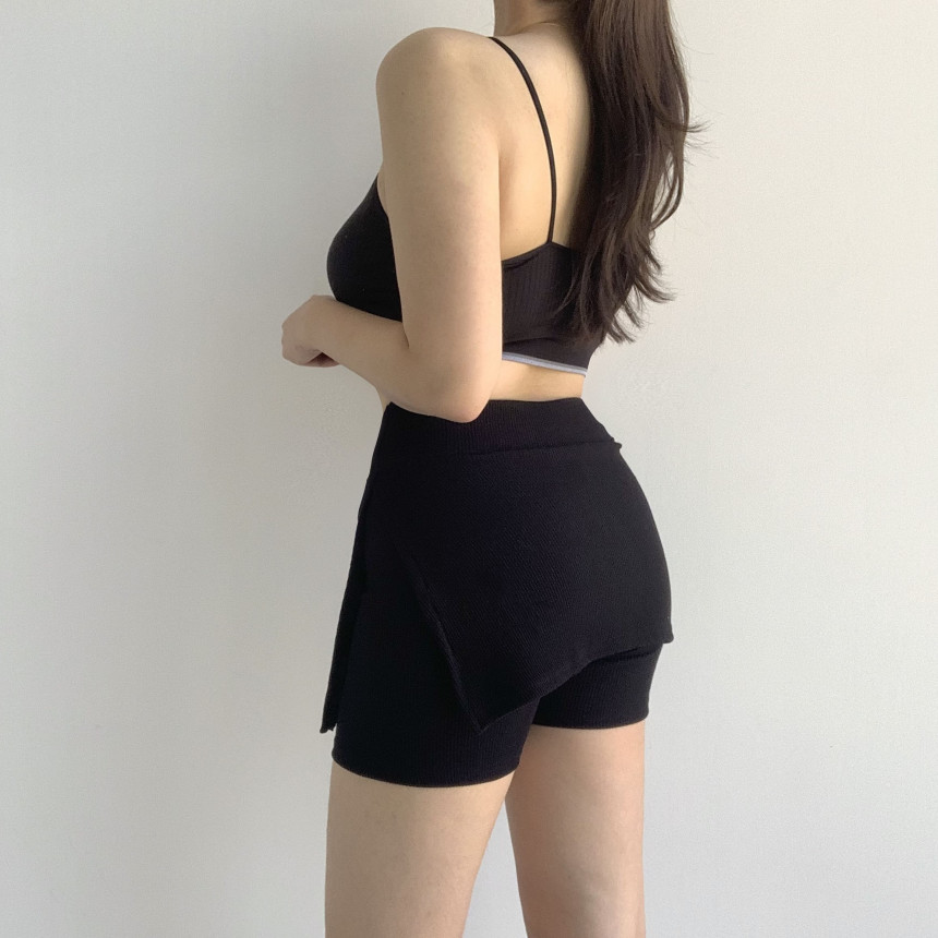 [단독제작]골지 랩치마바지 바이크쇼츠 3부 5부 치마레깅스 치마바지 골지반바지 여름 레이어드치마 운동복 발레 폴 상세 이미지 52