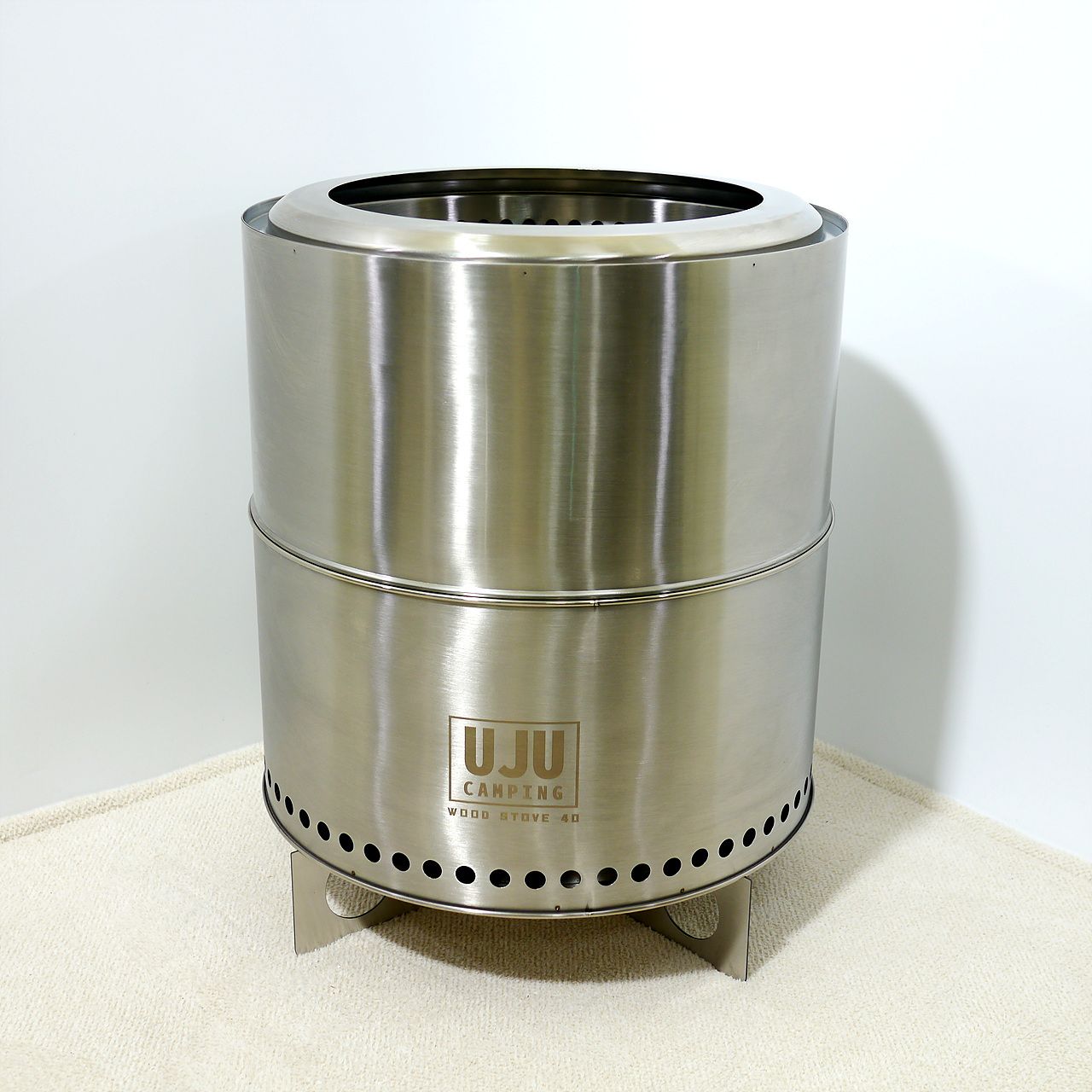 우주캠핑 우드스토브 40 이중연소 화로대 대형 불멍 화로