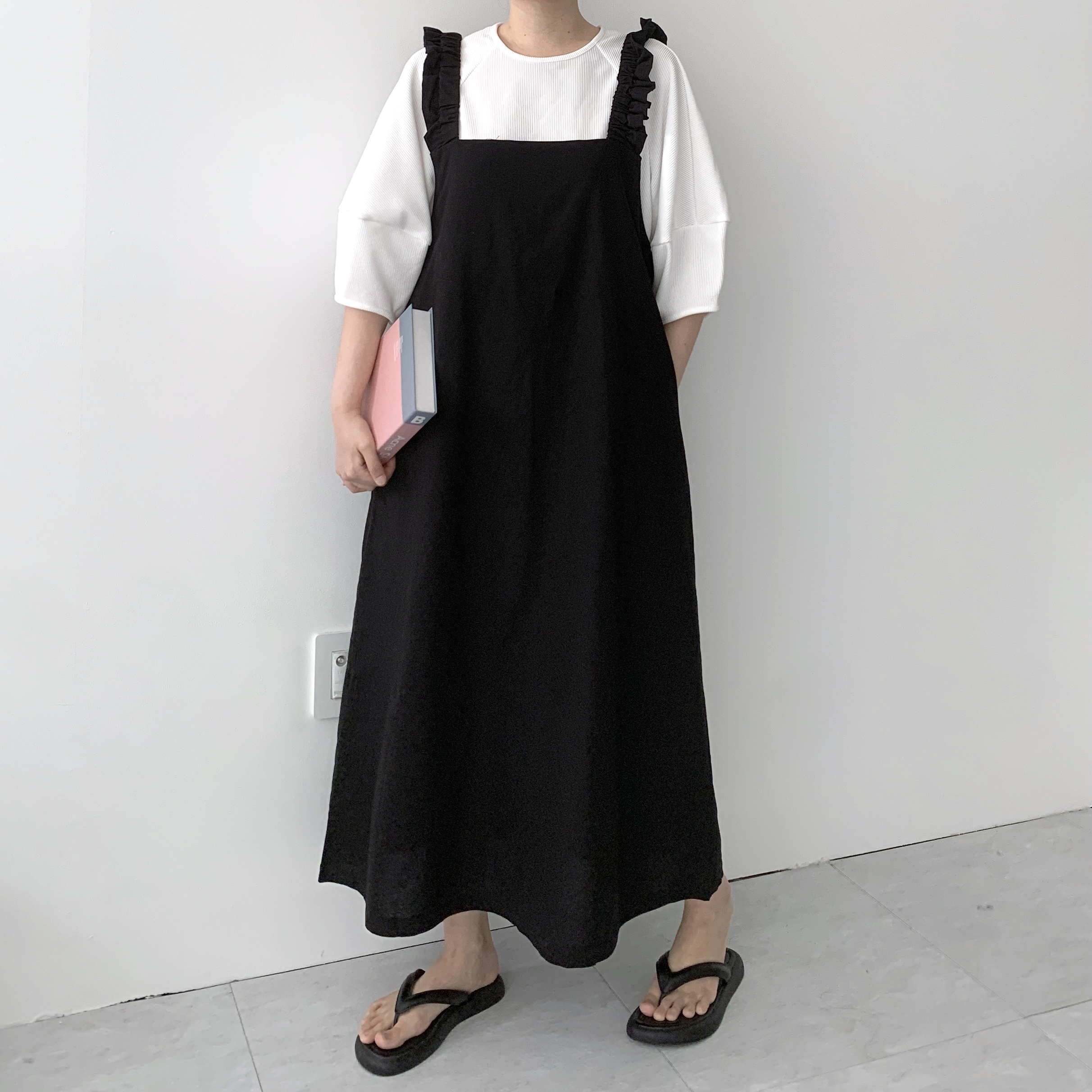 멜빵원피스 레이어드원피스 77사이즈원피스 이미지 7