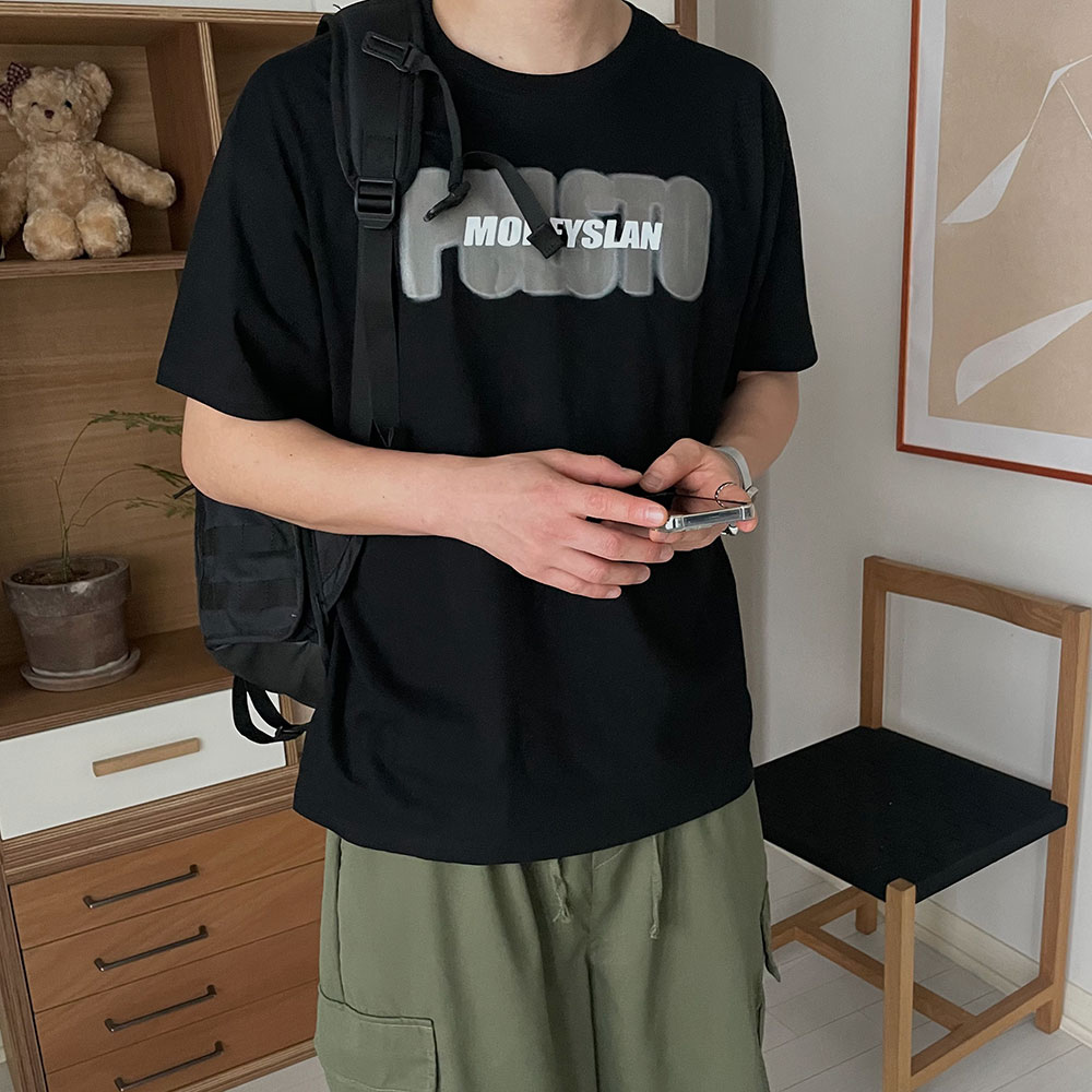 남자오버핏반팔티 비침없는흰티 - 상품 이미지