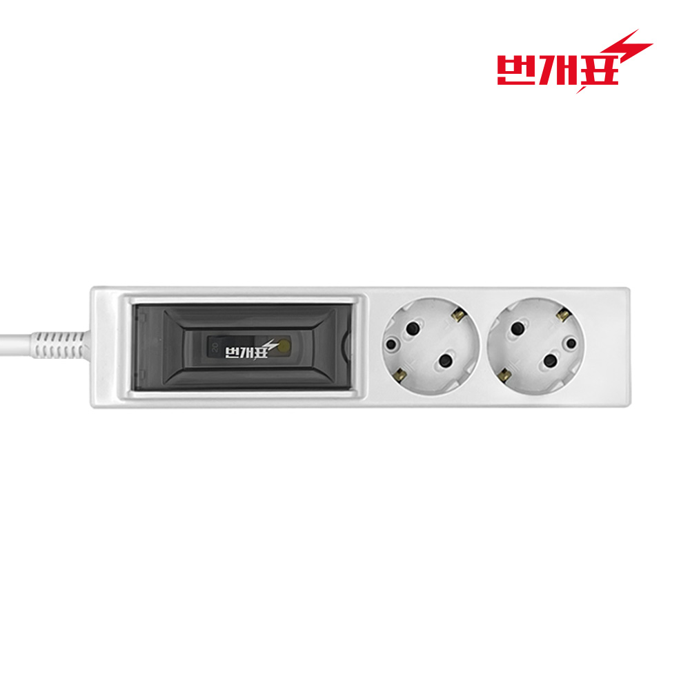 번개표 에어컨 전용 멀티탭 고용량 국산 대용량 누전차단 4000W 콘센트 3m, (3구) 화이트, 1개 - 상세 이미지 2