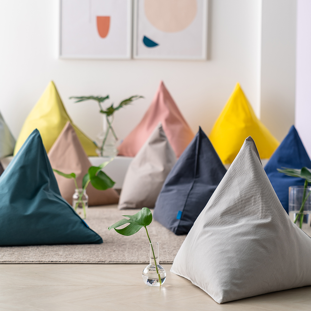 [빈백 환승] 폴리몰리 301C 코튼 삼각 쿠션 겉커버와 속커버 (충전재 불포함)