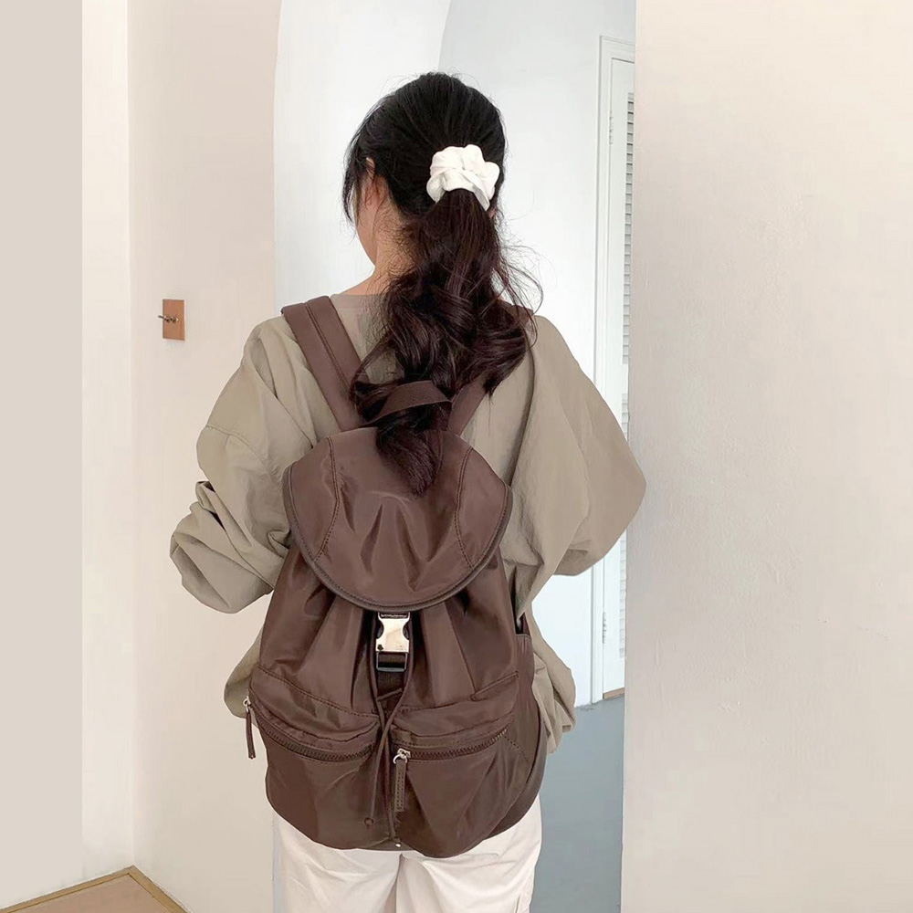 대학생 여대생 덮개 조리 백팩 직장인 여성 엄마 나들이 외출 여행 가벼운 백팩 가방 - 상세 이미지 3