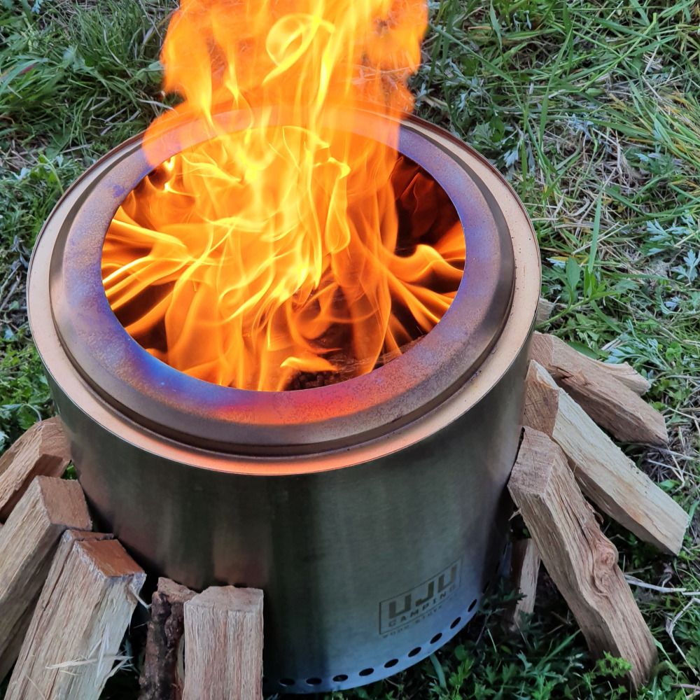 우주캠핑 우드스토브 38 이중연소 캠핑화로대 불멍화로대