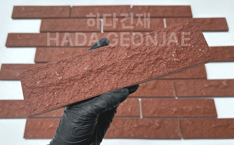 클링커브릭 세라믹타일 240x60x11T 다크레드 / 하다건재