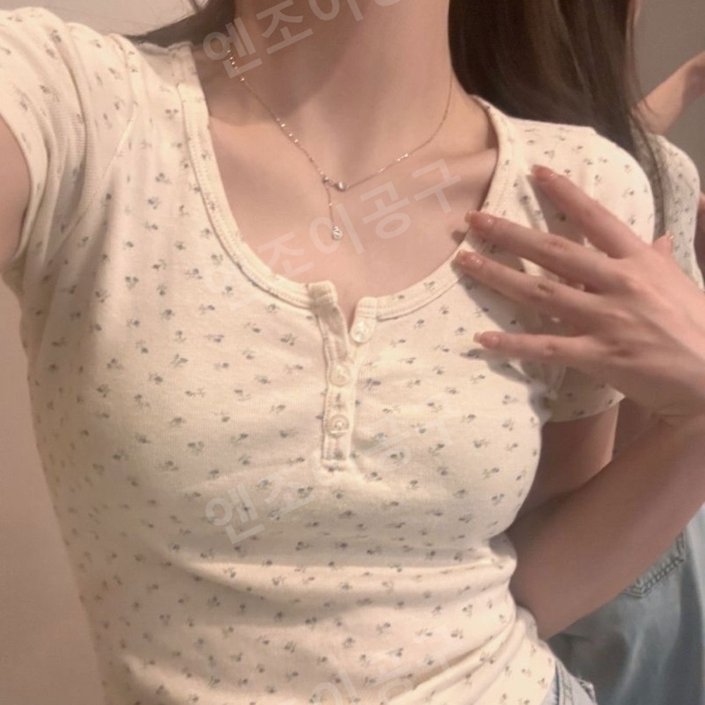 미녀와 순정남 17회 임수향 박도라 반팔 티셔츠 플라워 발레코어 의상 옷 패션 - 상품 이미지