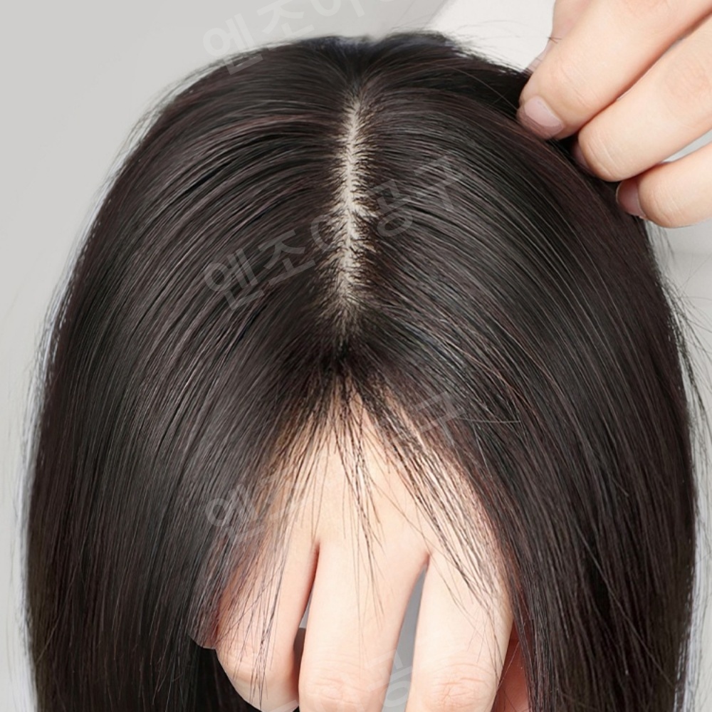 여성 헤어피스 흰머리 커버 진짜머리 인모 무흔적 볼륨넣기 - 상품 이미지