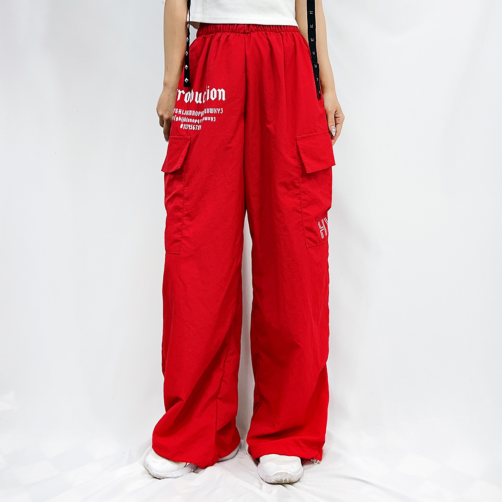 퍼조 나일론 카고 프린팅 스트링 조거 와이드팬츠 3color - 상세 이미지 2