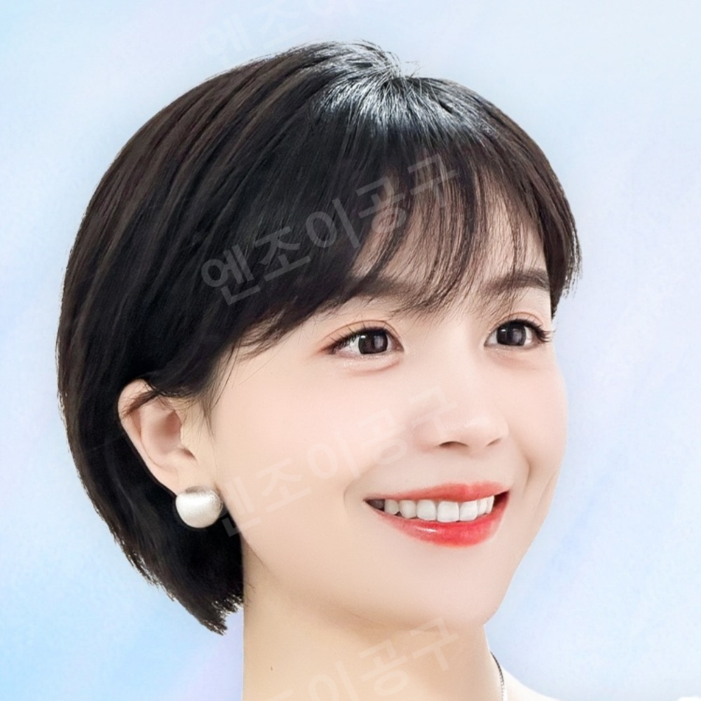 인모 숏컷 가발 칼단발 여성 쇼트 자연스러운 - 메인 이미지