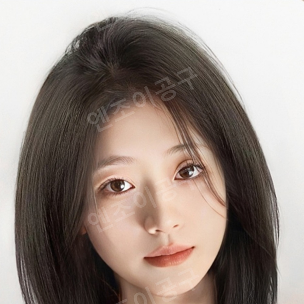 여성 롱 가발 레이스 앞머리 진짜머리 인모 중간 가르마 - 메인 이미지