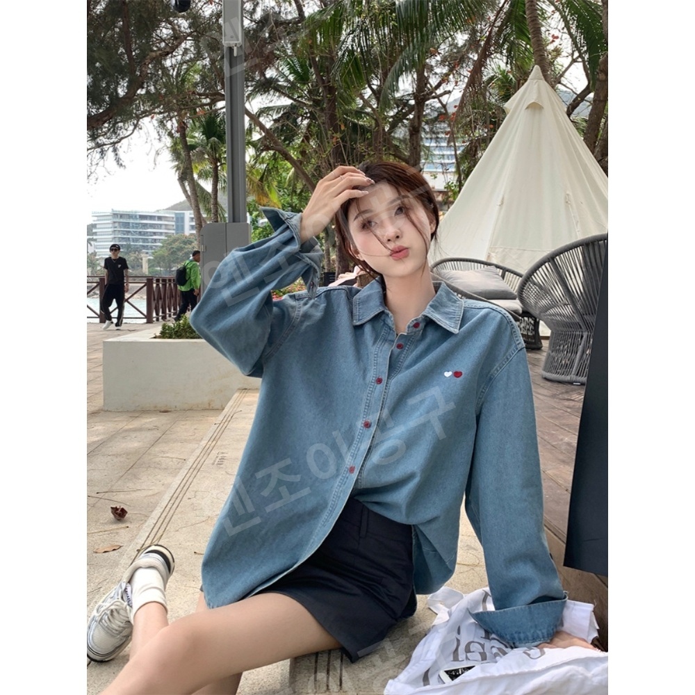 놀면 뭐하니 234회 이미주 데님 셔츠 남방 간절기 캐주얼 의상 옷 패션 - 상세 이미지 3