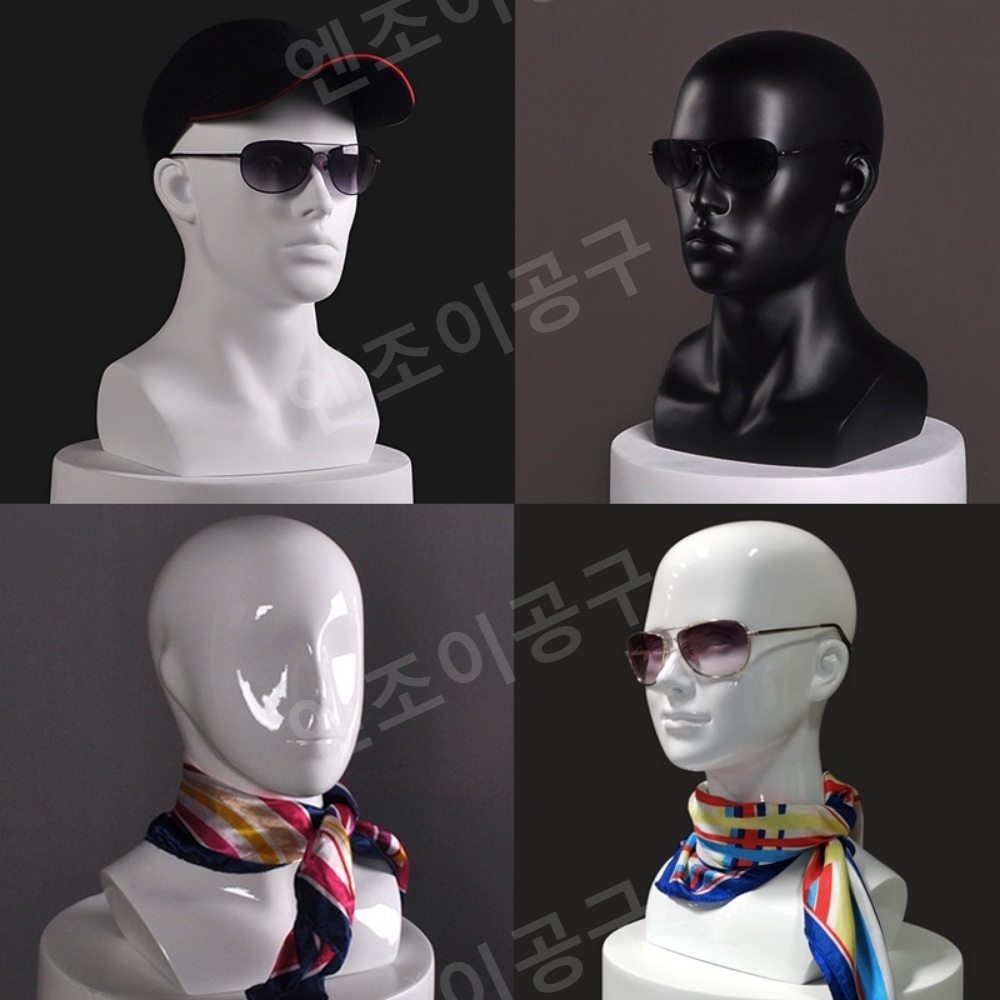 가발거치대 헤어마네킹 전시 모형 아동 모델 머리 남녀 - 상품 이미지