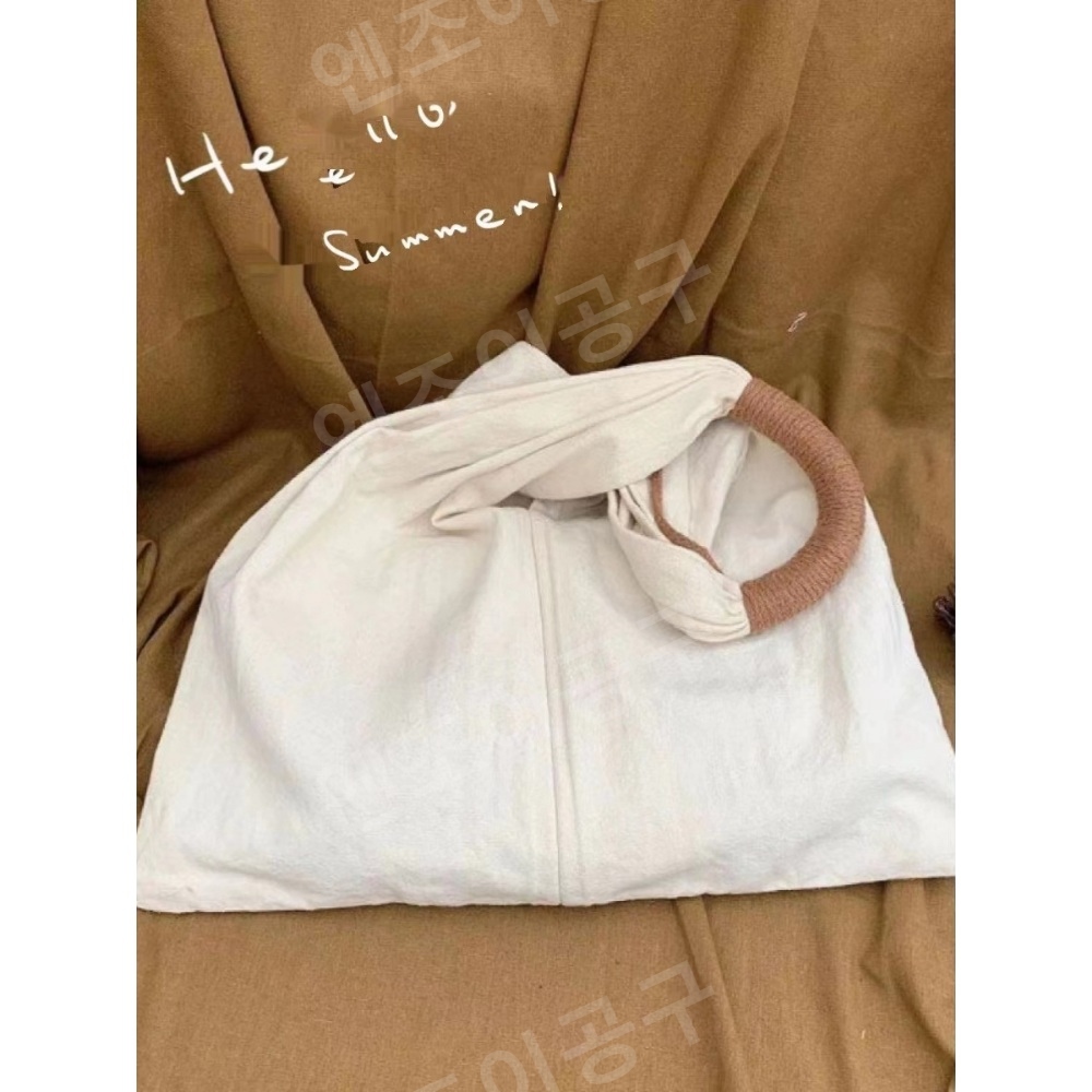 프렌치 빈티지 스타일 캔버스 숄더백 여성 - 상세 이미지 3
