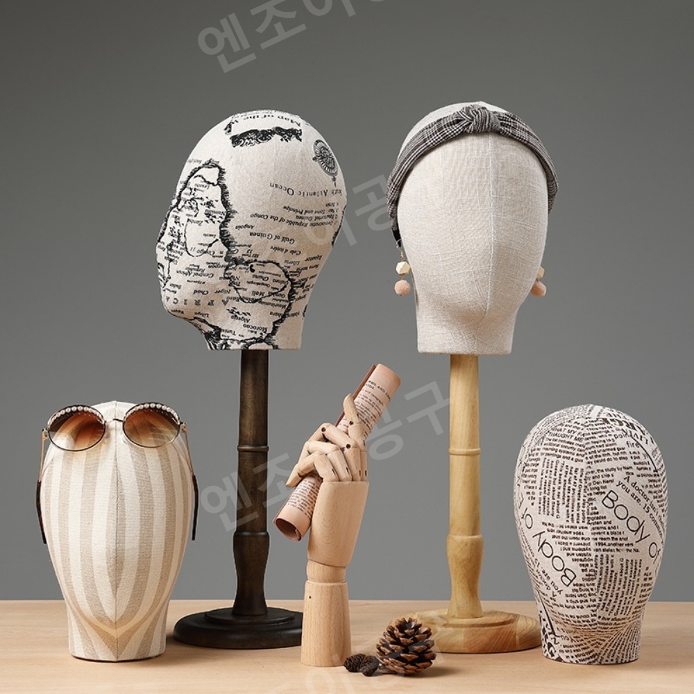 헤어 마네킹 가발 거치대 고급 옷가게 귀걸이 장식 모형 전시용 모자 받침대 - 상세 이미지 3