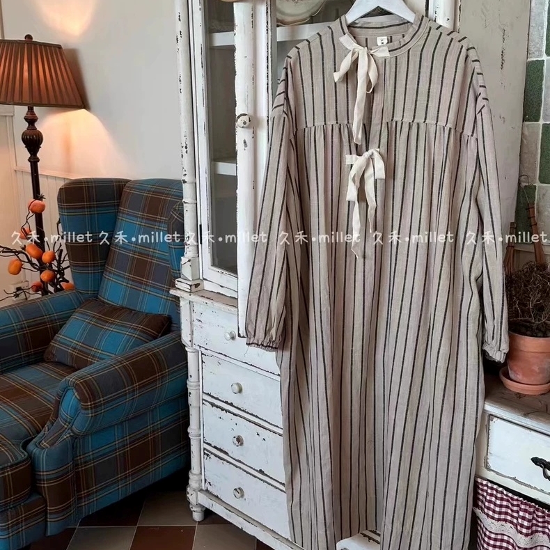 스트라이프원피스 오버핏원피스 린넨 H라인 빅사이즈