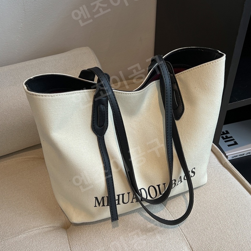대용량 캔버스 토트백 여성 출근용 - 메인 이미지