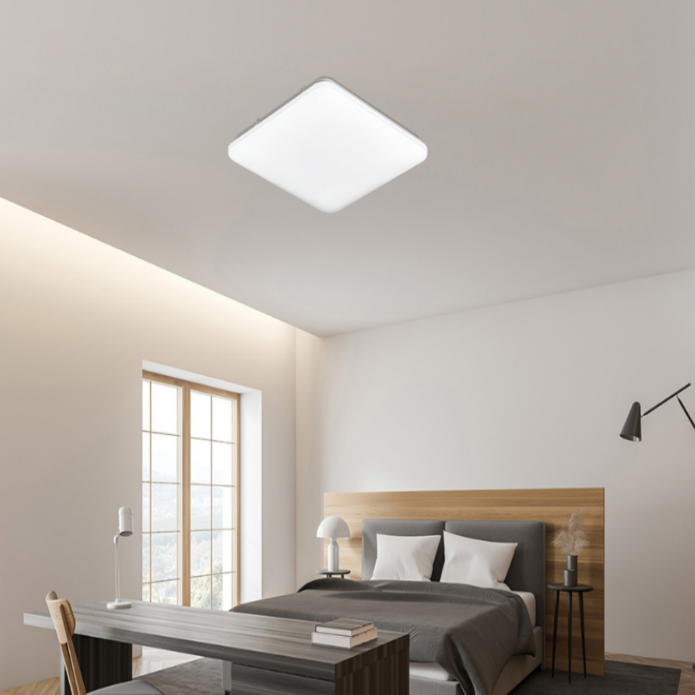 무료+당일발송/KC인증 리모컨 방등 국산 LED 사각 안방등 전등 75W, 전구색주백색주광색 - 상세 이미지 2