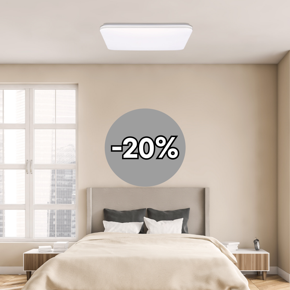 KC인증/무료+당일발송 리모컨방등 LED 사각 안방등 전등 디밍 75W, 전구색주백색주광색 - 메인 이미지