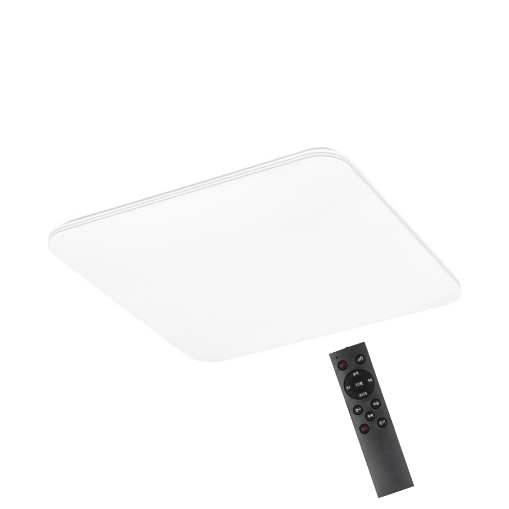 KC인증/무료+당일발송 리모컨방등 LED 사각 안방등 전등 디밍 75W, 전구색주백색주광색 - 상세 이미지 2
