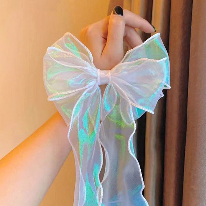 펄 오로라 오간디 리본 청첩장 선물포장 쉬폰리본 4cm - 상세 이미지 4
