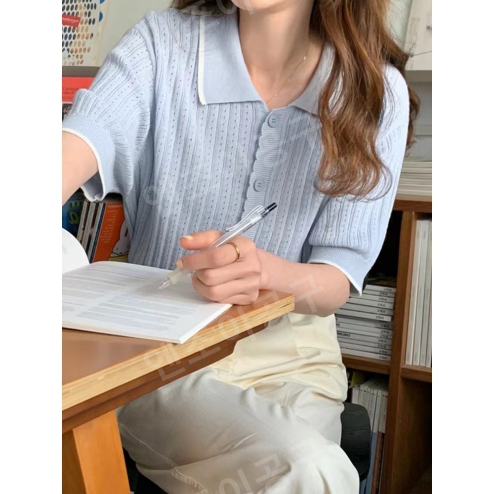 히어로는 아닙니다만 5회 천우희 도다해 반팔 니트 여름 오피스 의상 옷 패션 - 상세 이미지 4