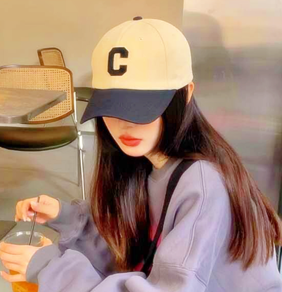박대표마켓 볼캡 야구모자 깊은 투톤배색 C 레터링 얼굴작아보이는 - 상세 이미지 2