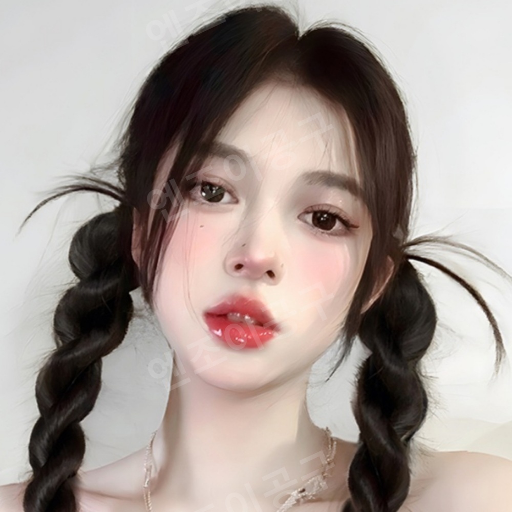 여성 포니테일 가발 땋은머리 양갈래 헤어피스 - 상품 이미지