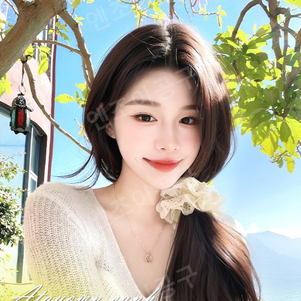 묶은머리 가발 브레이드 로우 포니테일 롱 헤어 피스 - 메인 이미지