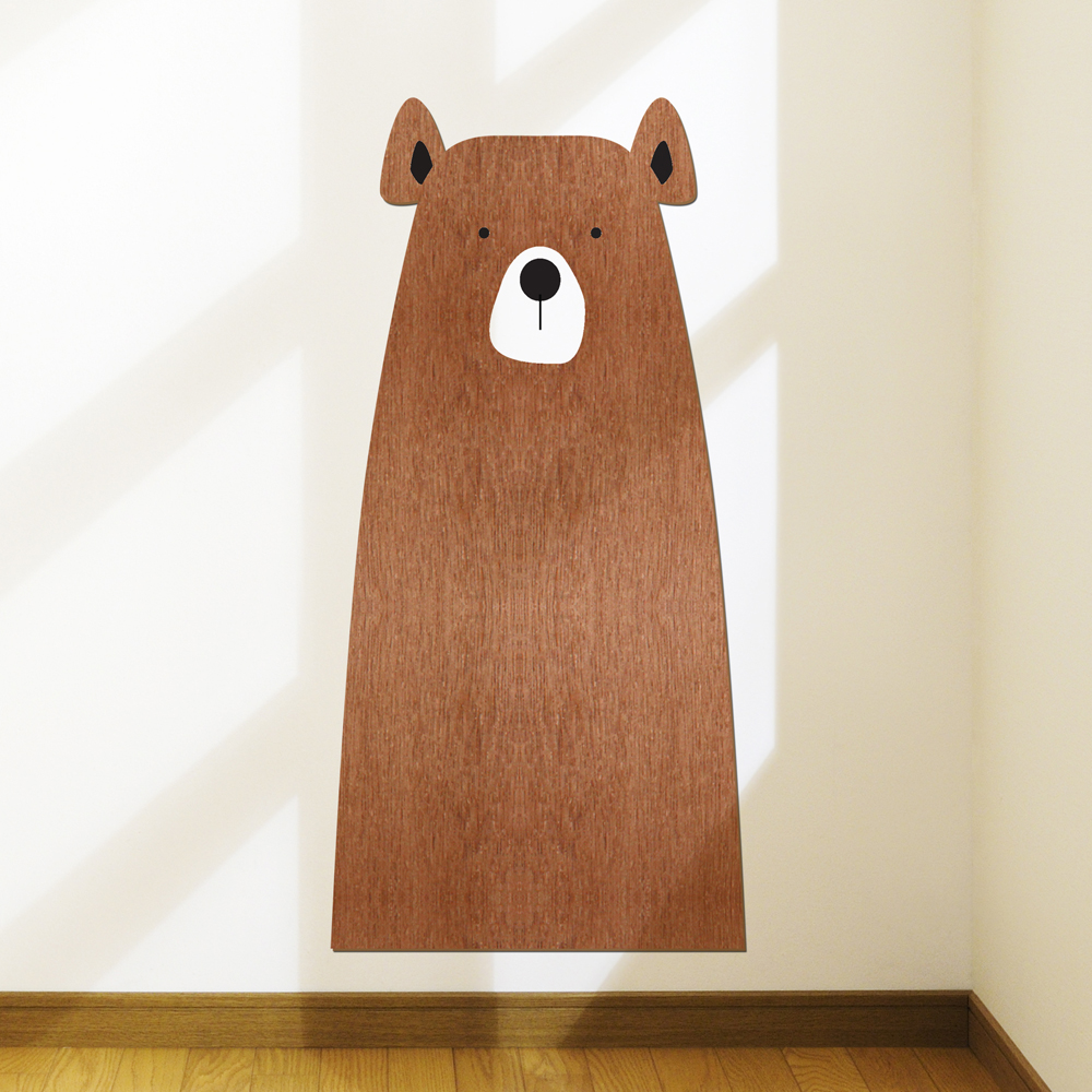 디자인베이 우드스티커 백곰 완제품 데코스티커 아기방 캐릭터 벽지 월데코 - 상세 이미지 4