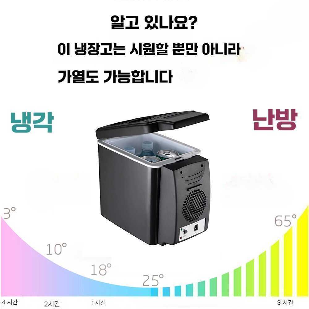 가정용 미니 냉장고 차량용 캠핑용 휴대용 냉동고 6L 검정 (12V 소형차용) - 상세 이미지 4