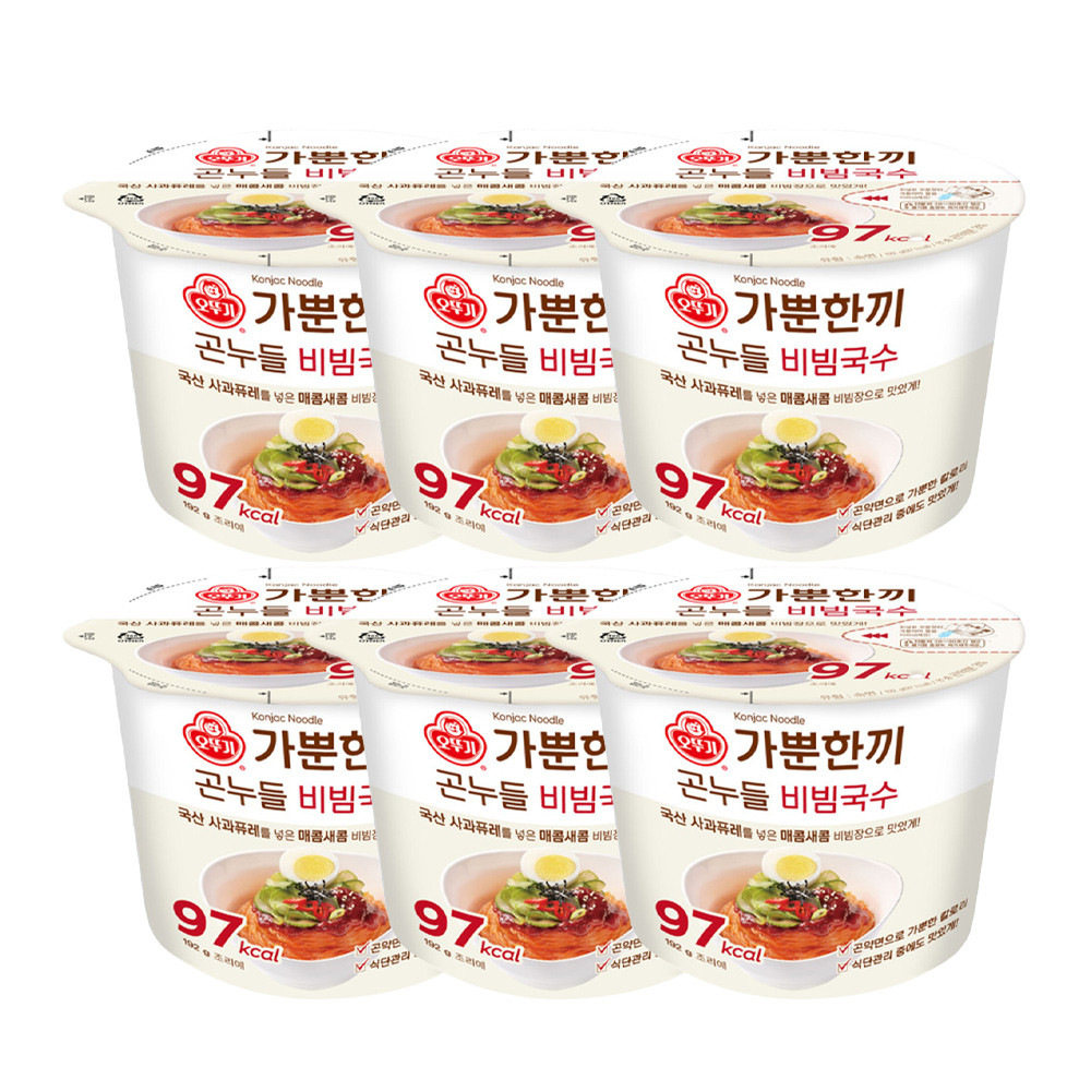 오뚜기 가뿐한끼 곤누들 비빔국수 192g 6개 - 상품 이미지