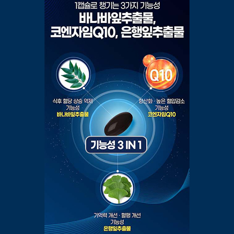 바나바잎추출물 코엔자임 Q10 코큐텐 징코 코로솔산 플라보놀배당체 올인원 - 상세 이미지 5