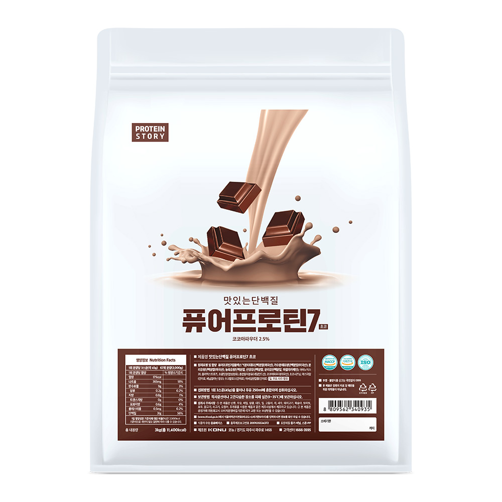 프로틴스토리 맛있는 단백질 퓨어프로틴7 초코 3kg