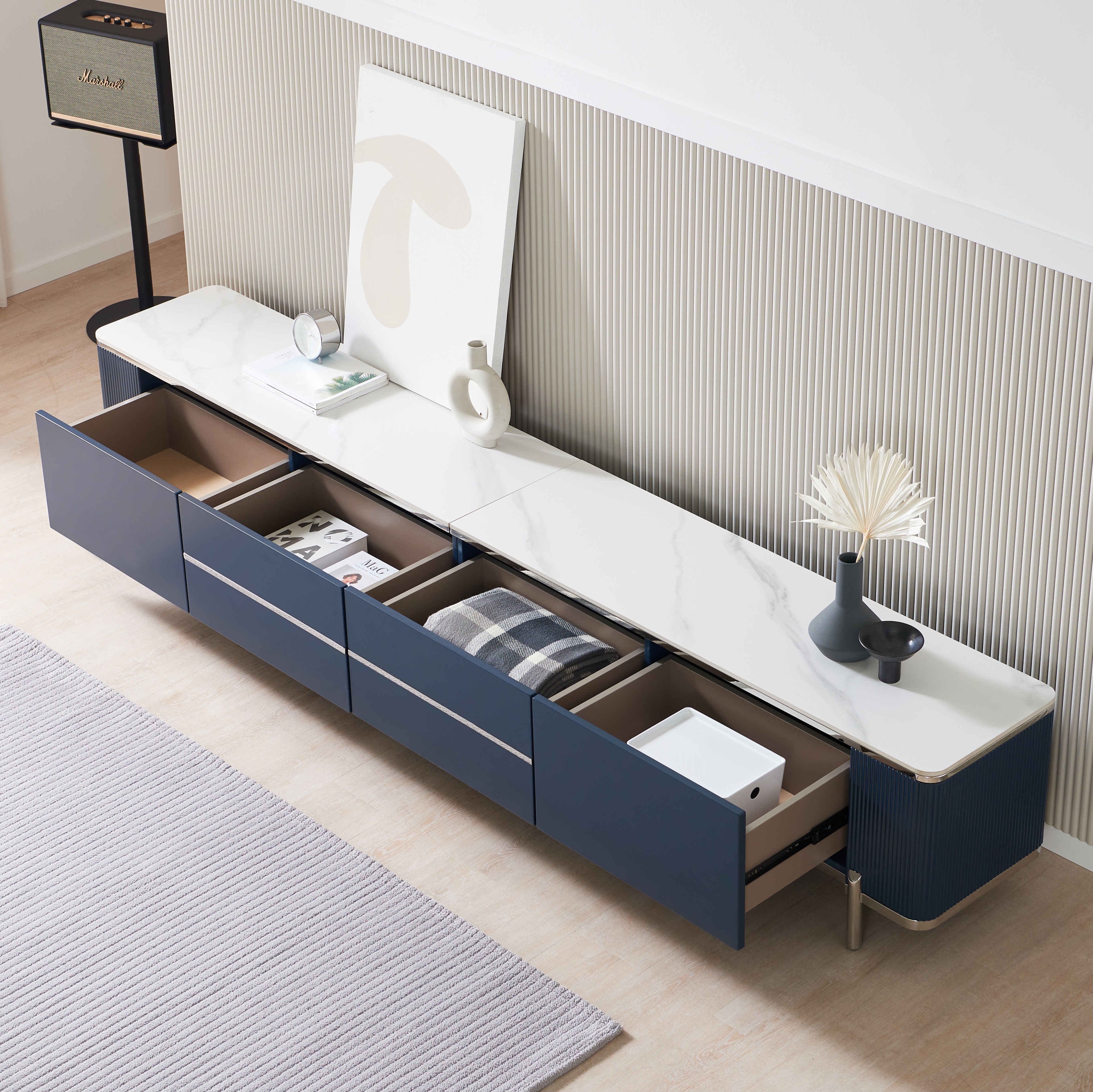 소피아 통 세라믹거실장 85인치 대형 TV 티비다이 2600