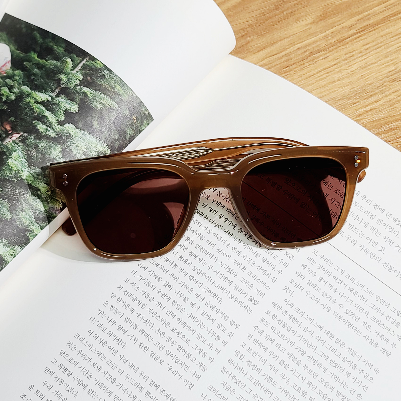 자외선차단 사각 패션 뿔테 커플 틴트 선글라스 UV400nm