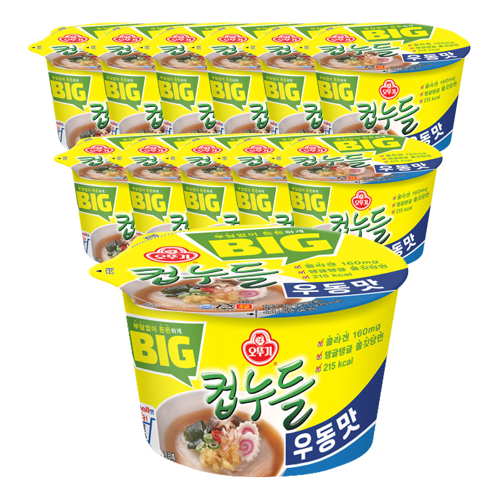 오뚜기 빅컵누들 우동맛 61.5g, 12개 - 메인 이미지